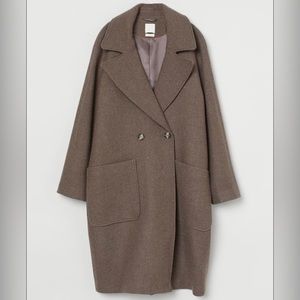 H&M Brown Melange Oversized Coat